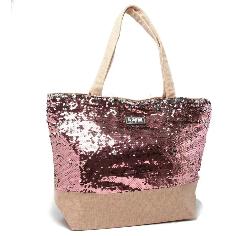 bolso gibre lentejuelas rosa
