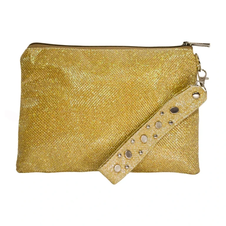 cartera de fiesta dorada