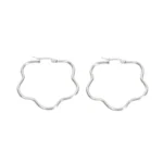 Aros de flor plateados