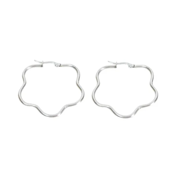 Aros de flor plateados