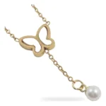 Collar de acero con dije de mariposa